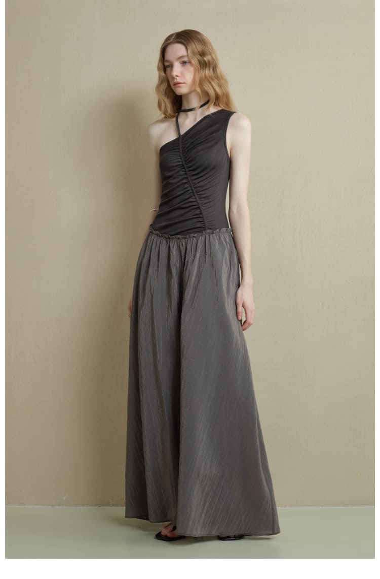Asymmetric Ruched Panel Dress