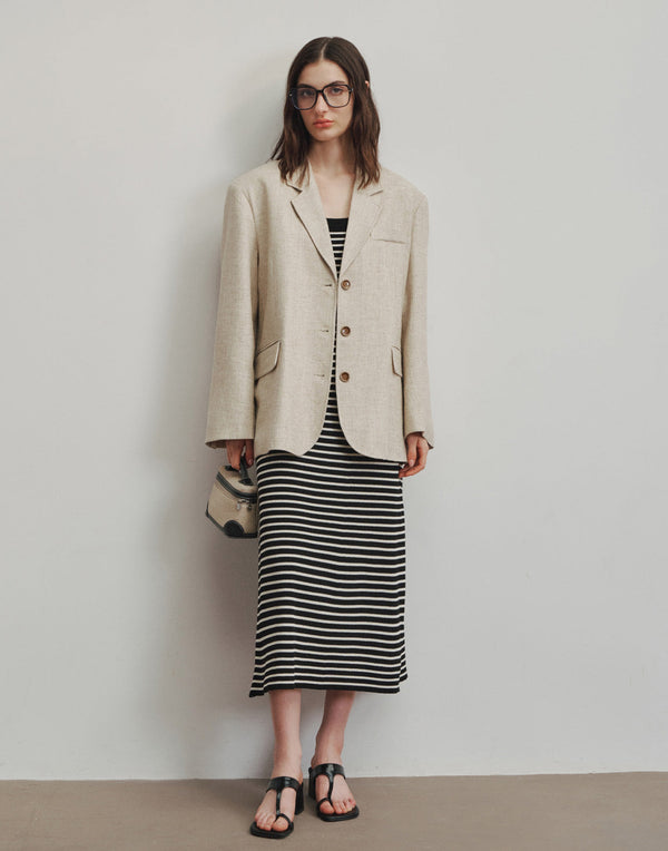 Chic Wide-Strap Knit Dress