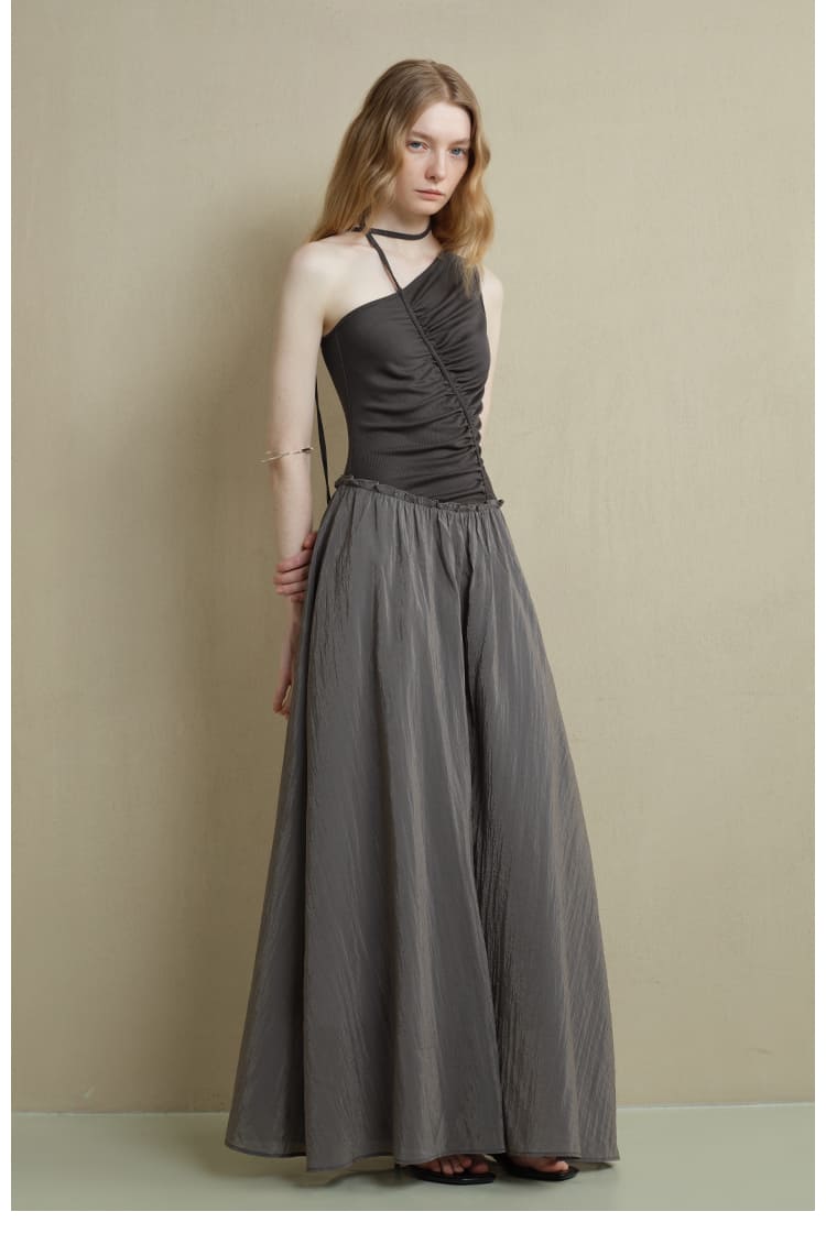 Asymmetric Ruched Panel Dress