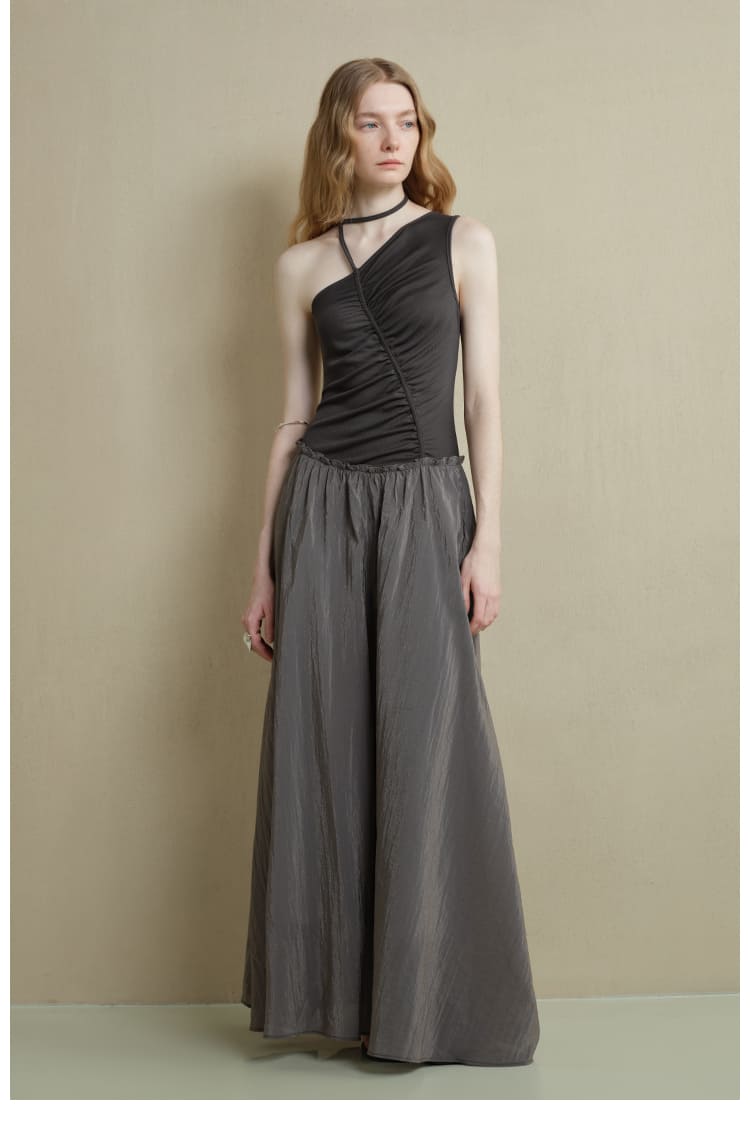 Asymmetric Ruched Panel Dress