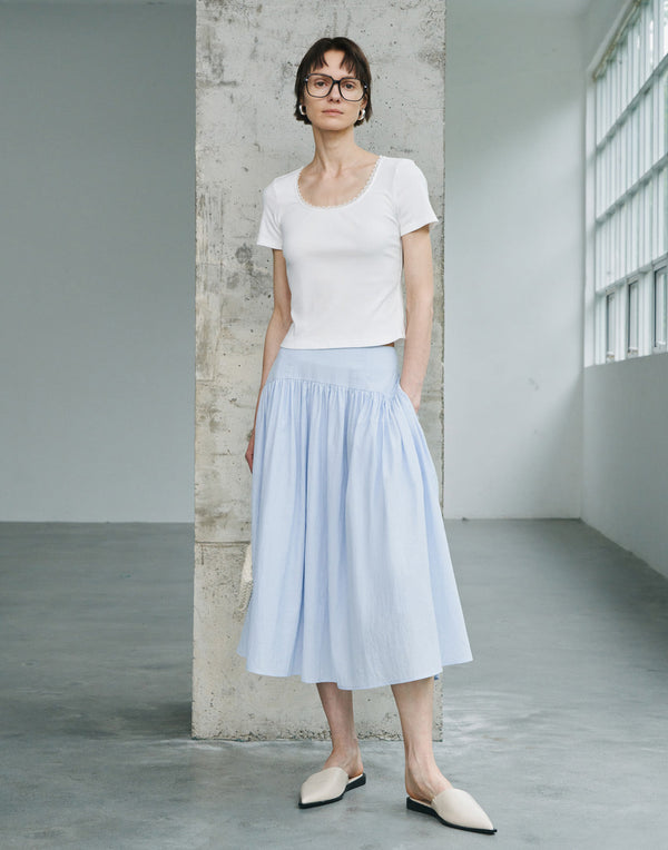 Gathered Midi Skirt