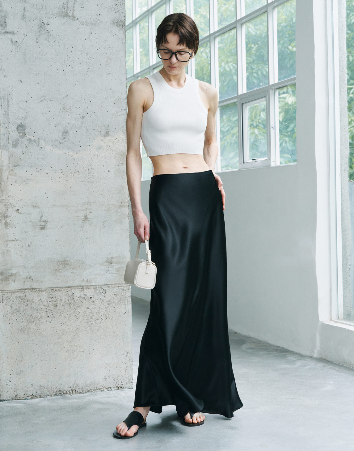 Hazel Acetate Satin Skirt