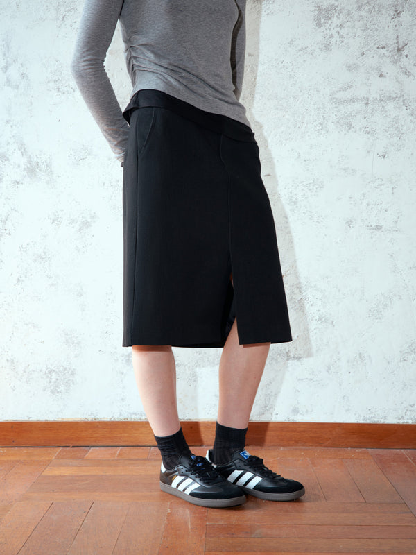 Front Slit Midi Skirt