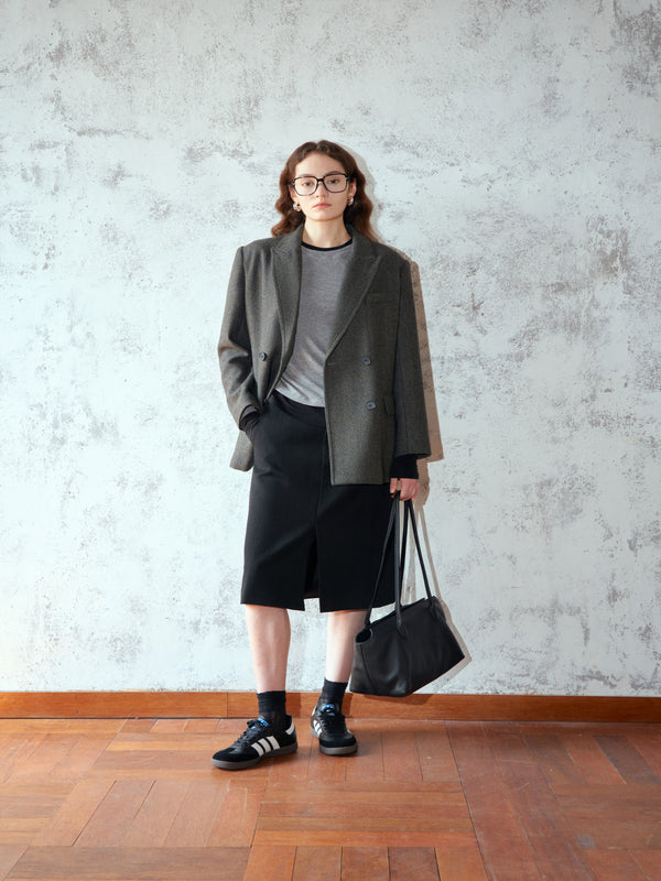 Front Slit Midi Skirt