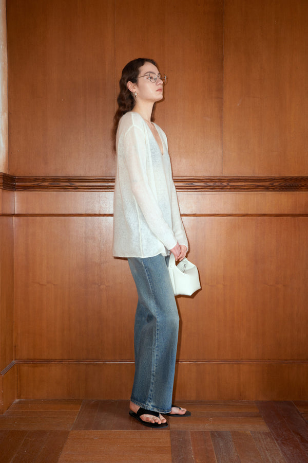 Sheer Mohair Knit Pullover