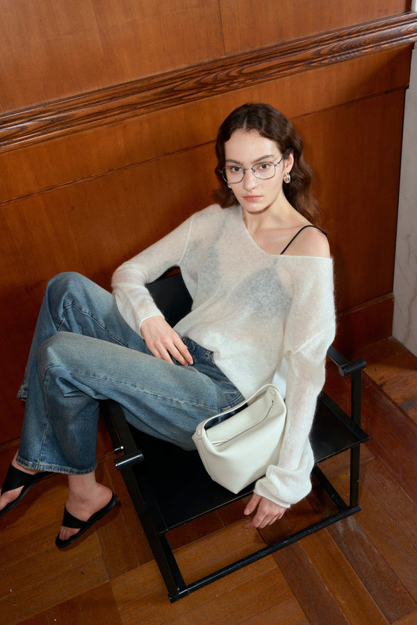 Sheer Mohair Knit Pullover