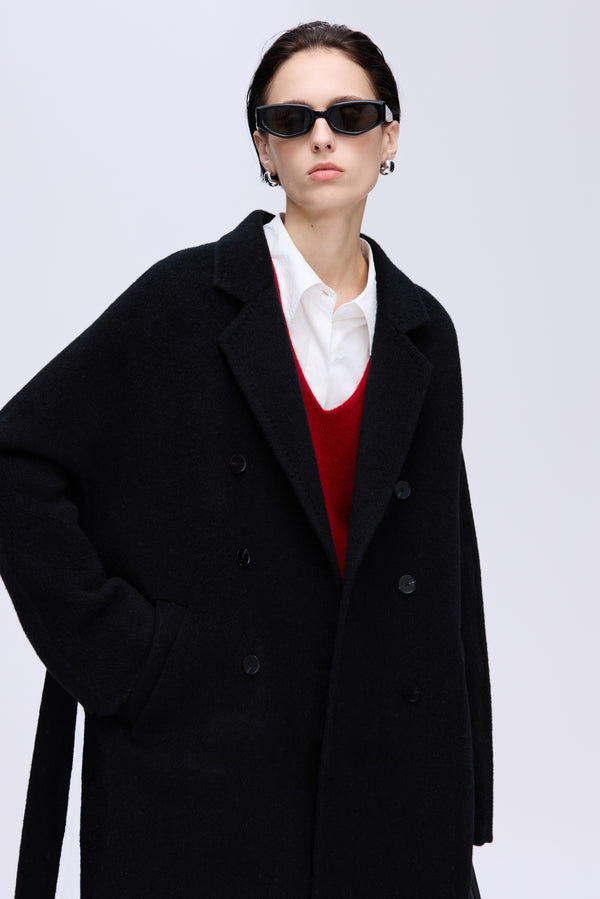 Double-Breasted Wool–Camel Coat