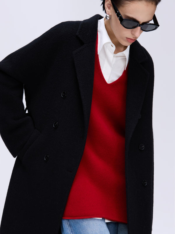 Double-Breasted Wool–Camel Coat