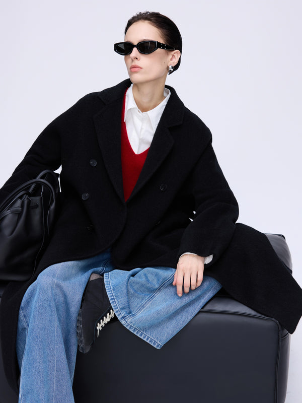 Double-Breasted Wool–Camel Coat