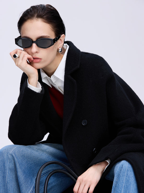 Double-Breasted Wool–Camel Coat