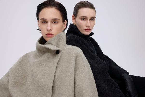 Asymmetric High-Neck Coat