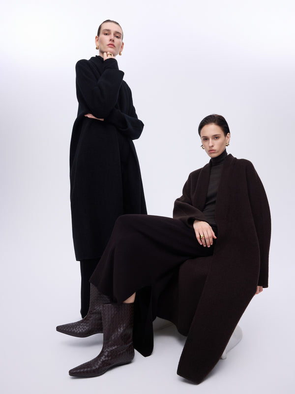 Refined Wool Belted Coat