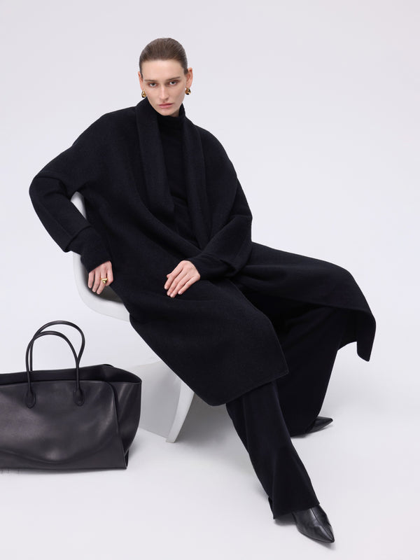 Refined Wool Belted Coat