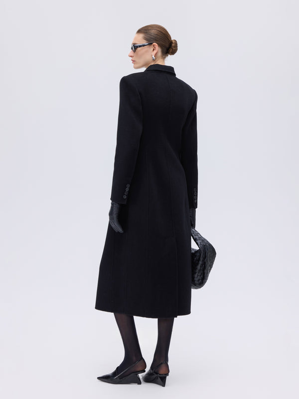 Double-Breasted Wool–Alpaca Coat