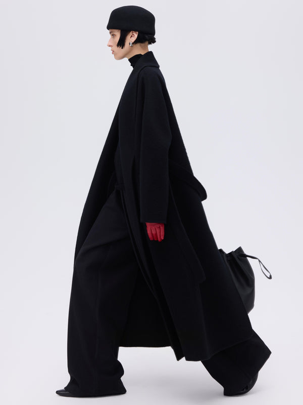 Wool–Camel Wrap Coat