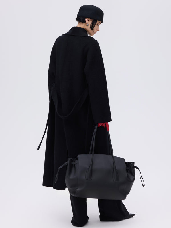 Wool–Camel Wrap Coat