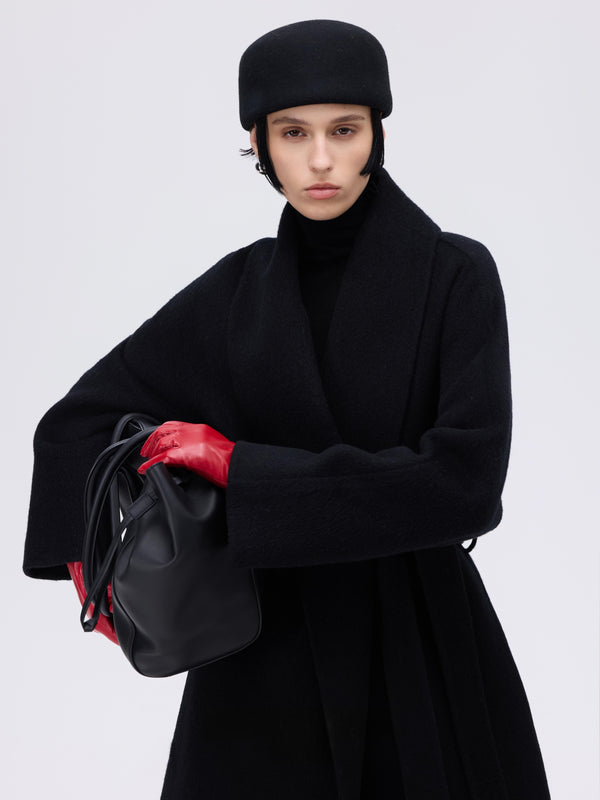 Wool–Camel Wrap Coat