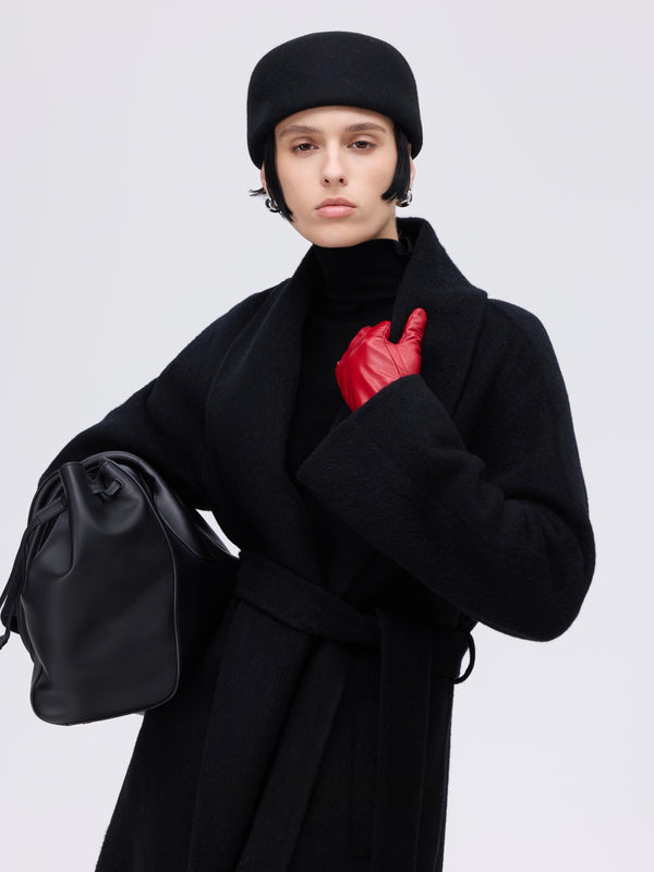 Wool–Camel Wrap Coat