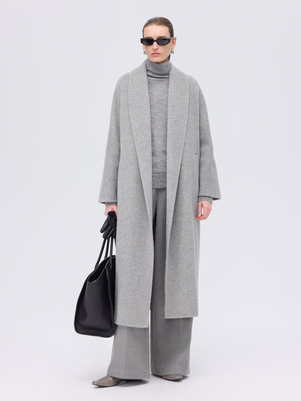 Wool–Camel Wrap Coat