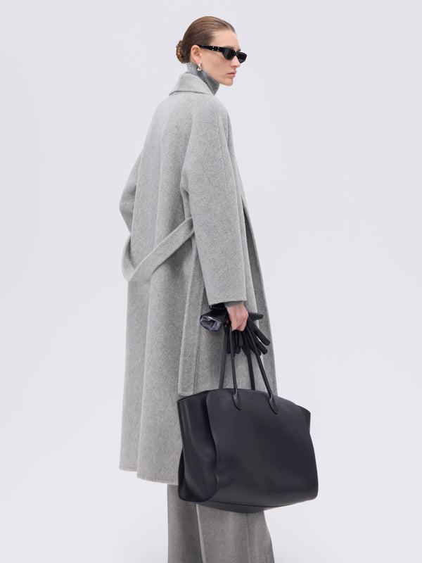 Wool–Camel Wrap Coat