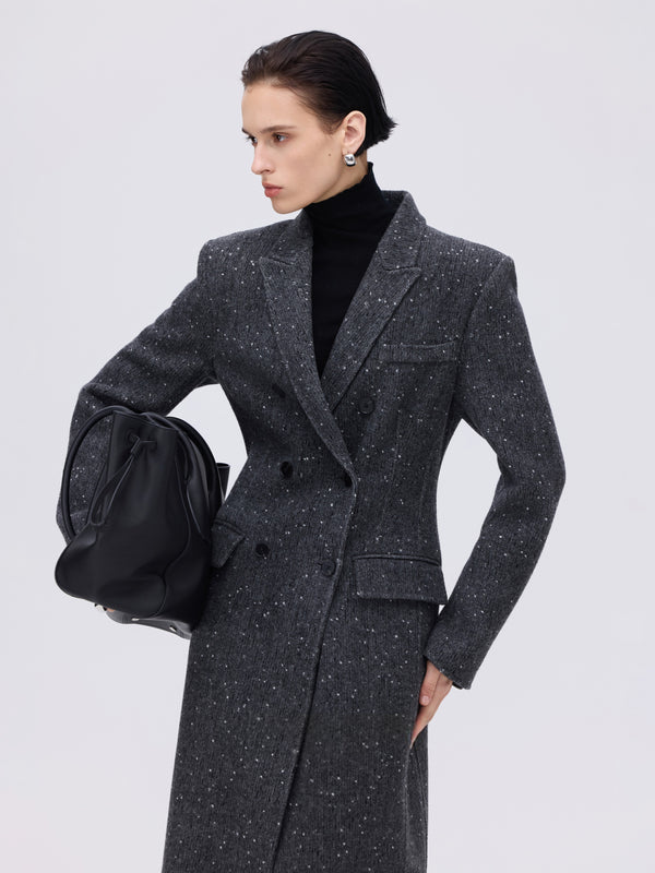 Double-Breasted Wool–Alpaca Coat