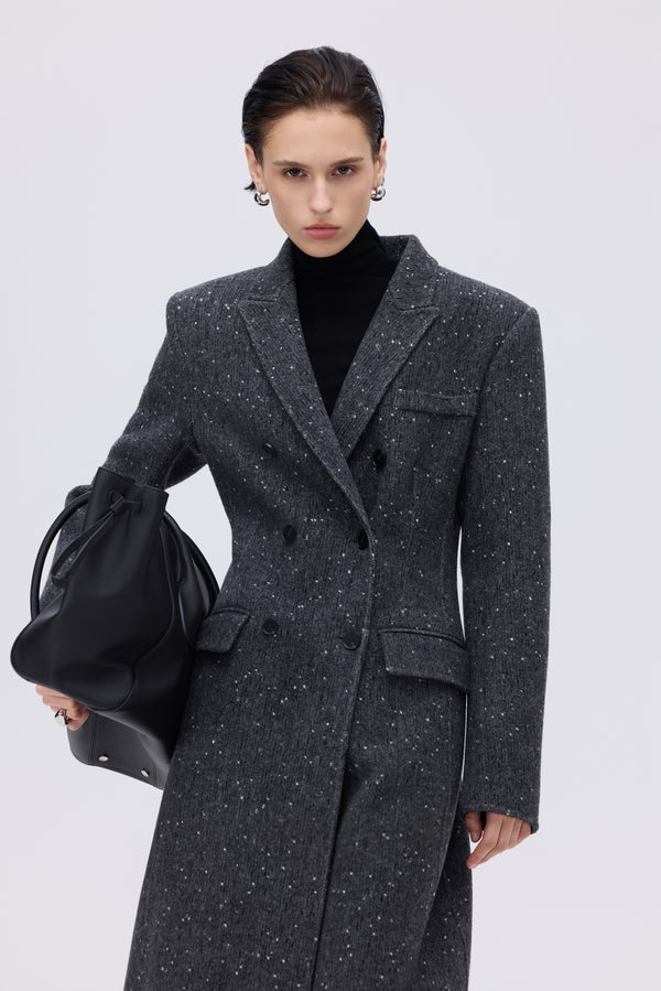 Double-Breasted Wool–Alpaca Coat