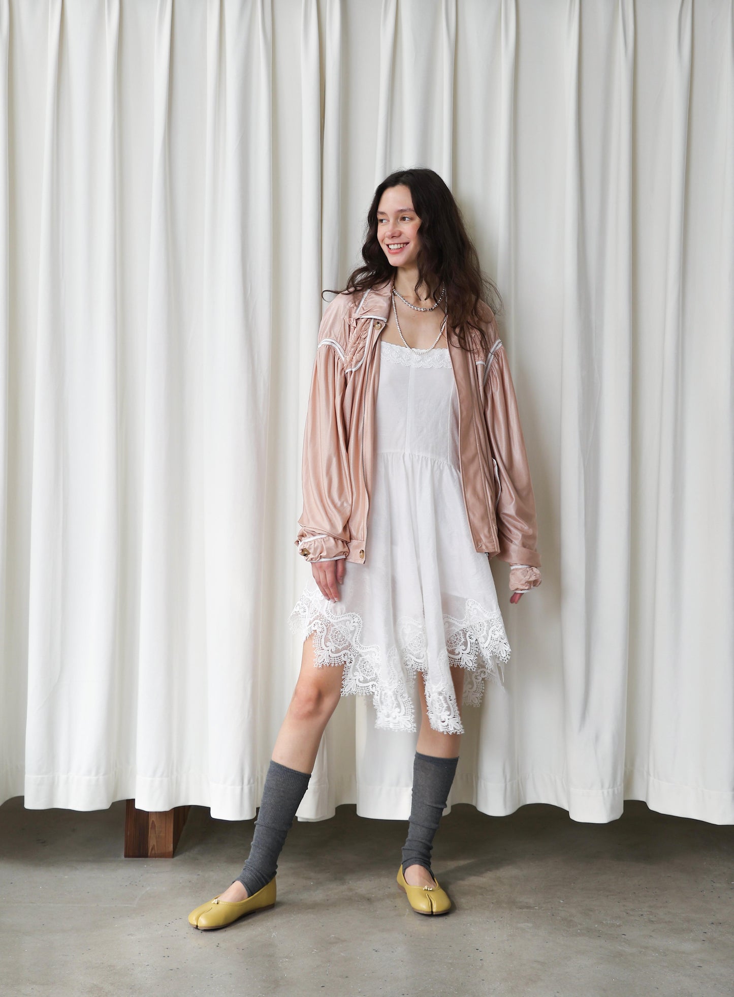Irregular Lace-Trim Slip Dress