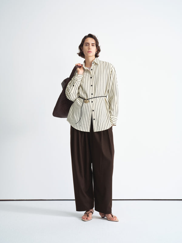 Pleated Wide-Leg Trousers