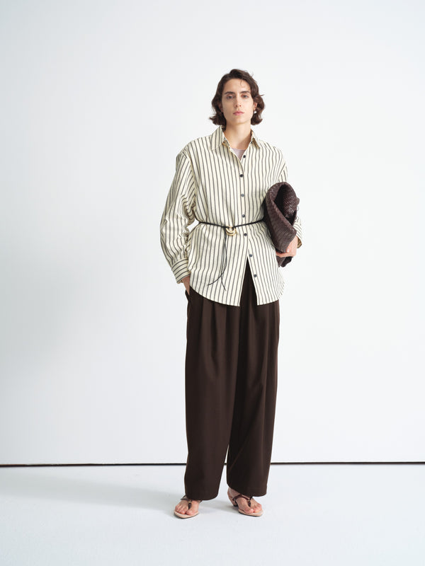 Pleated Wide-Leg Trousers