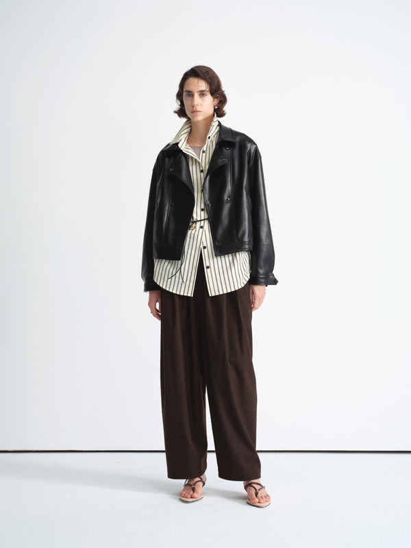 Pleated Wide-Leg Trousers