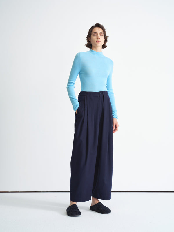 Pleated Wide-Leg Trousers