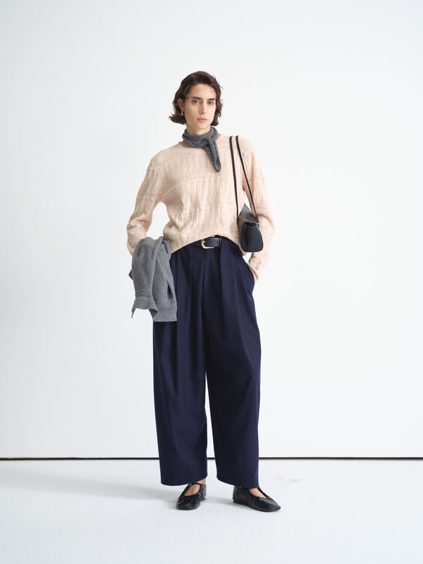 Textured Knit Crewneck Sweater