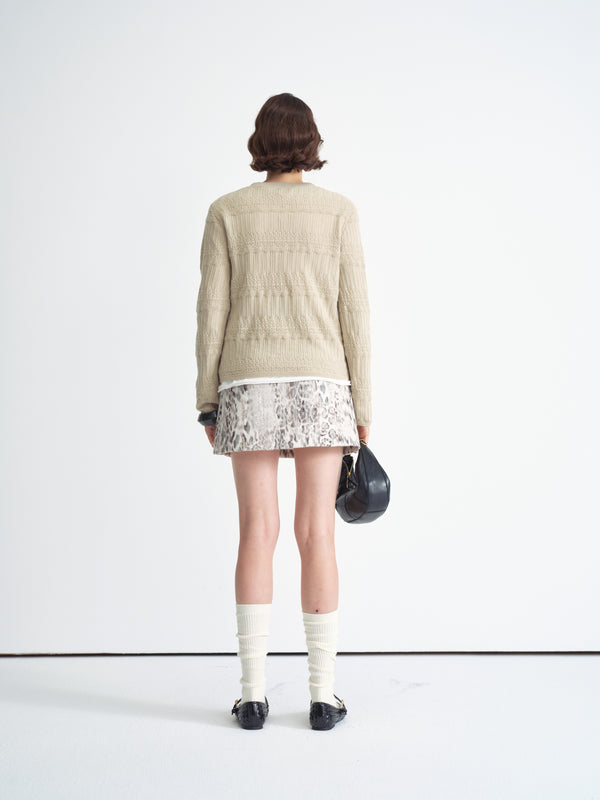 Textured Knit Crewneck Sweater