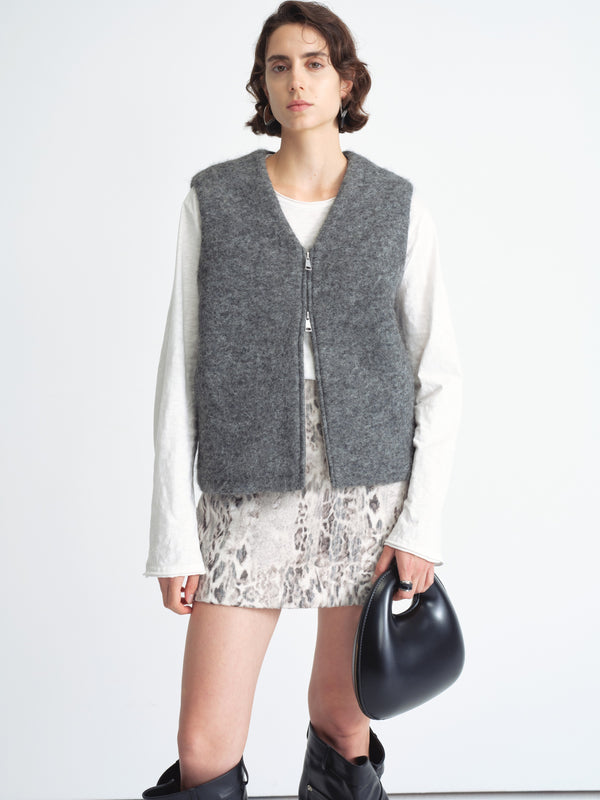 Wool Blend Zip Vest