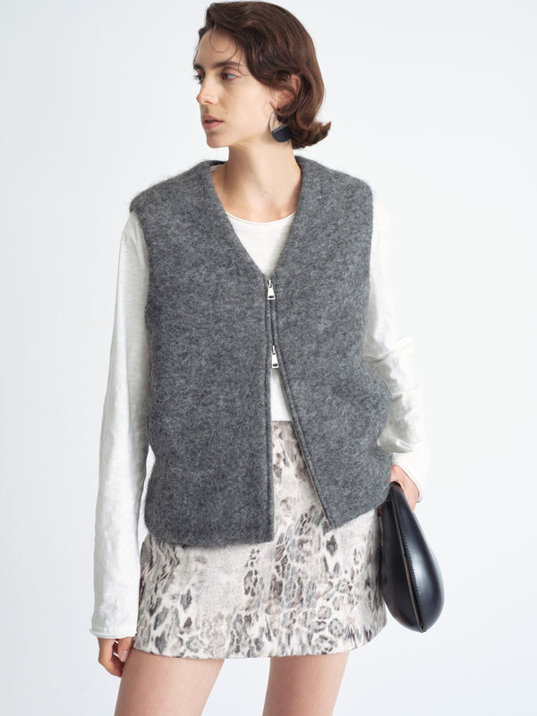 Wool Blend Zip Vest
