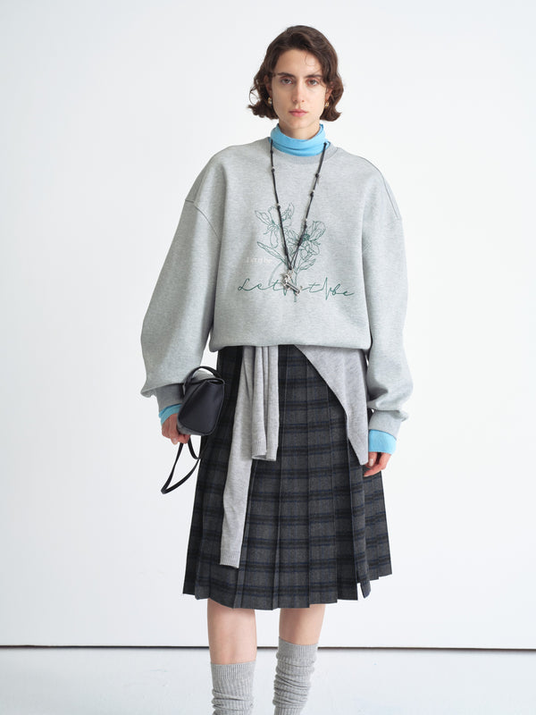 Structured Check Pleated Skirt