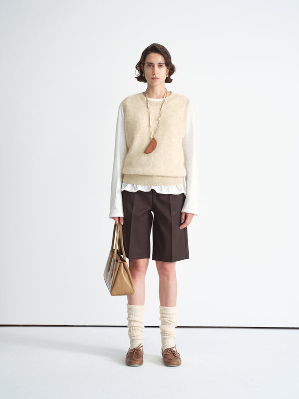 Wool Blend Sleeveless Vest