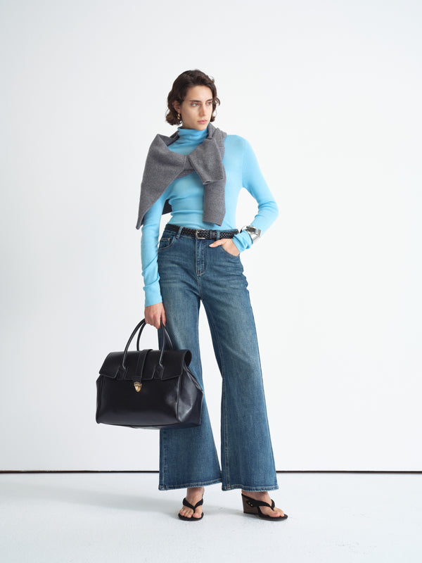 Wide-Leg Denim Jeans