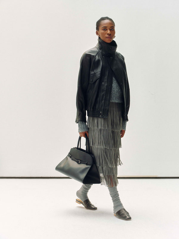 High-Neck Lederjacke aus Neuseeland