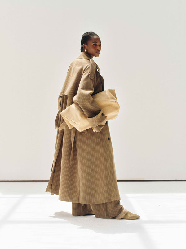 Drift Pinstripe Trench Coat