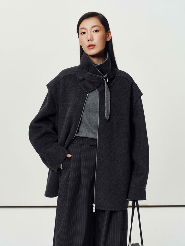 Dual-Tone Wool Jacket