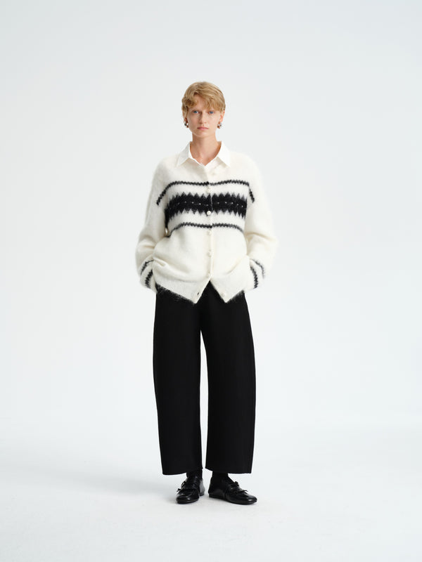 Wool Banana-Leg Cropped Pants