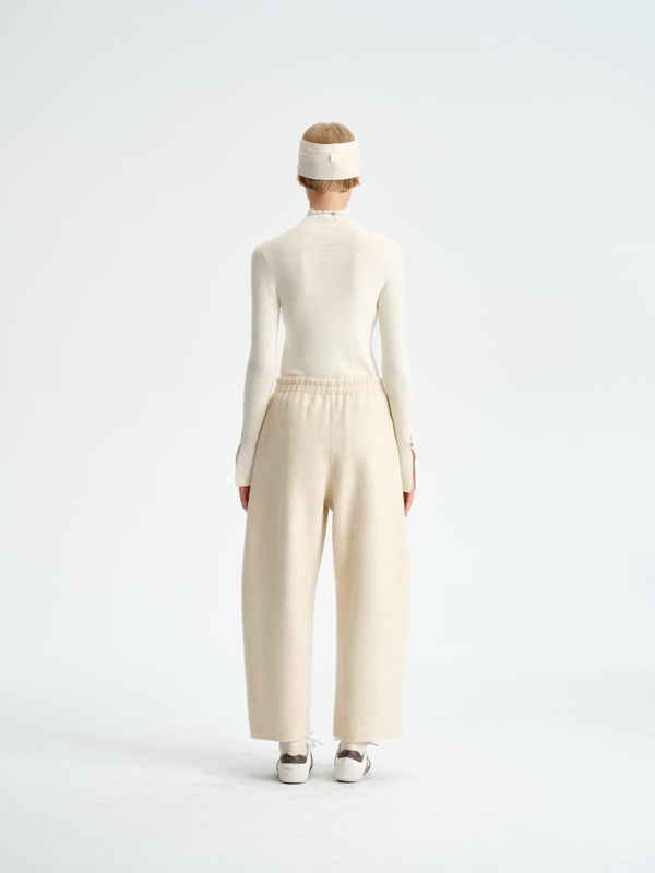 Wool Banana-Leg Cropped Pants