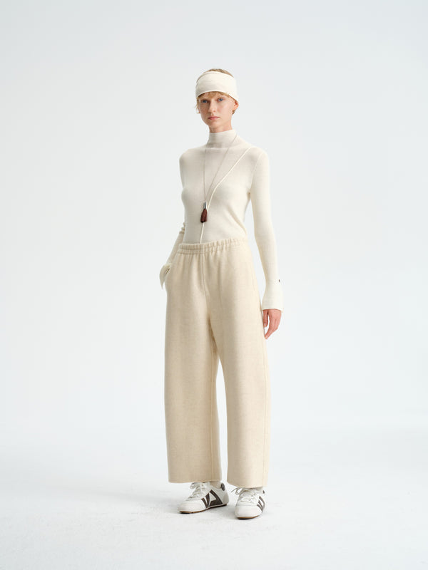 Wool Banana-Leg Cropped Pants