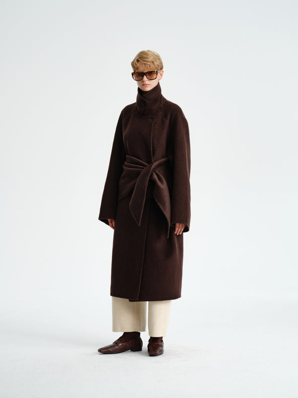 Double-Faced Wool–Camel Cape Coat