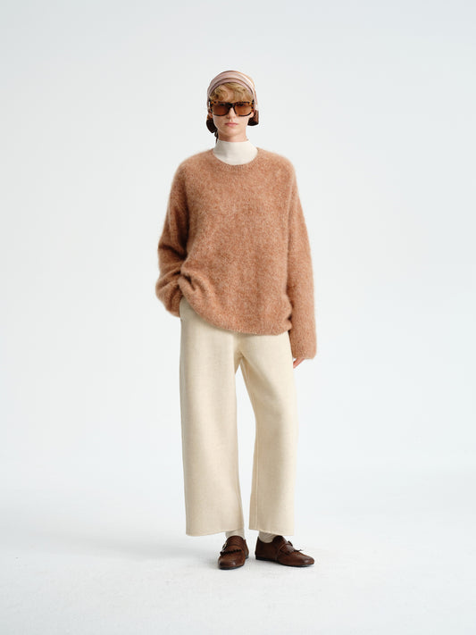 Wool Banana-Leg Cropped Pants