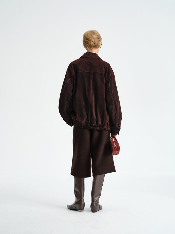Structured Suede Blouson