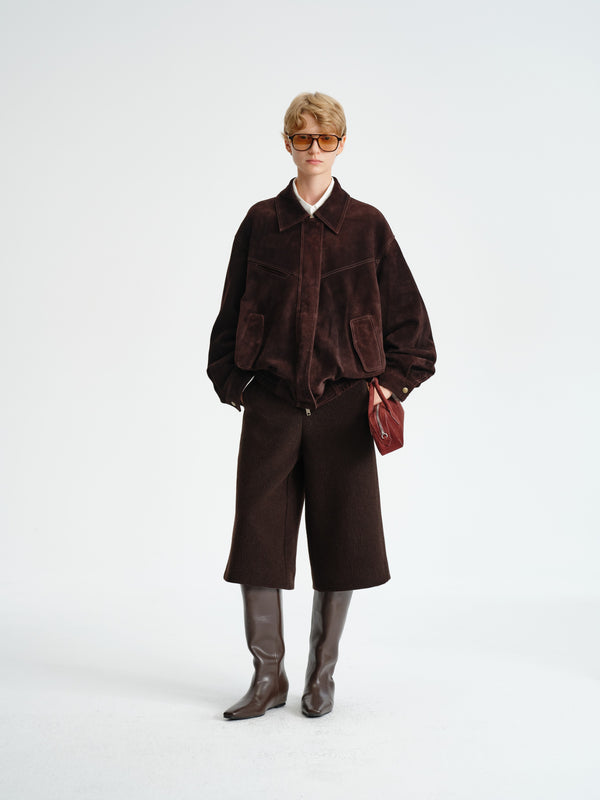Structured Suede Blouson