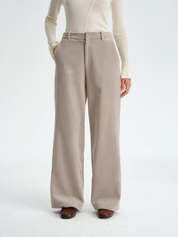 Corduroy Straight-Leg Pants