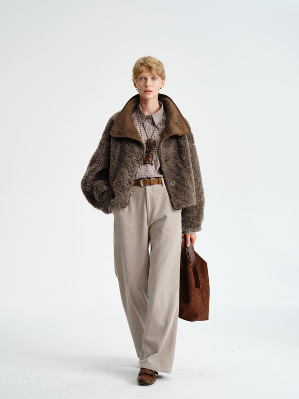 Corduroy Straight-Leg Pants